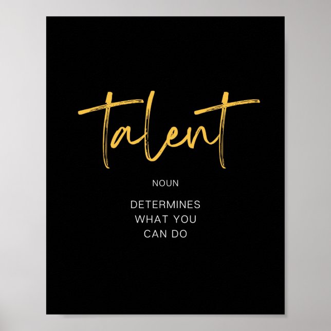 Talent inspirerande citat poster (Framsidan)