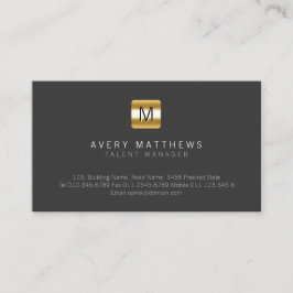 Talent Manager Undertainment Black Guld Monogram Visitkort