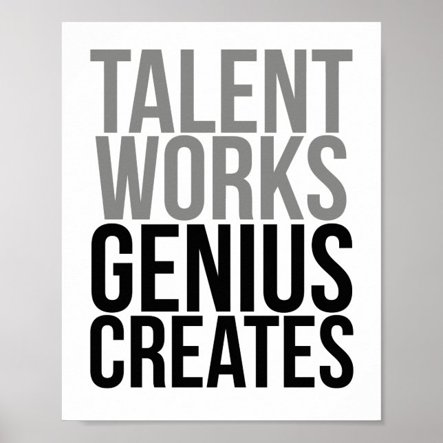 Talent Works Genius Skapar Poster (Framsidan)