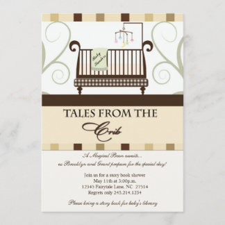 Taler från Crib Storybook Shower-inbjudan Inbjudningar