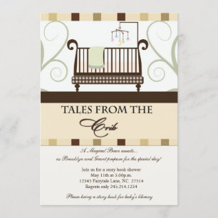 Taler från Crib Storybook Shower-inbjudan Inbjudningar