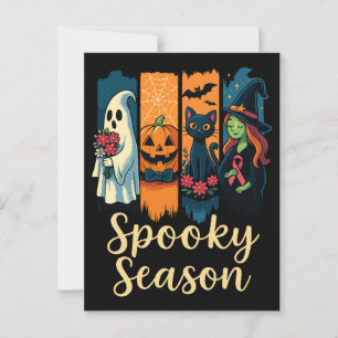 Talessäsong med Rosa Ribbon Halloween-medvetenhet Vykort