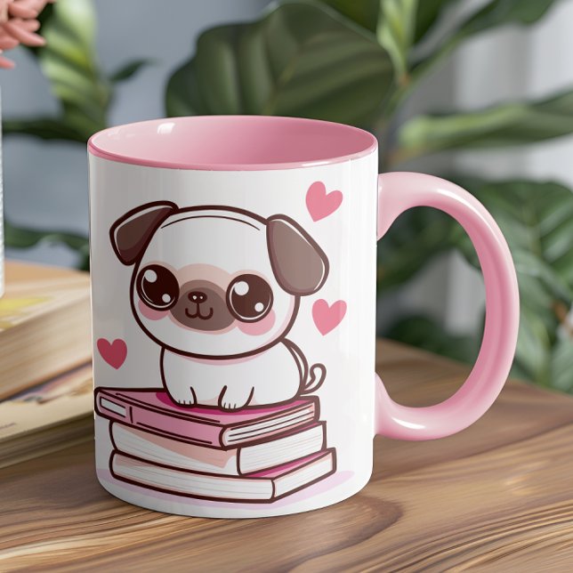 Talet och Svan gör min dag - Hund och Bokar Mugg (This cozy and creative design is perfect for anyone who loves their pets as much as their books)