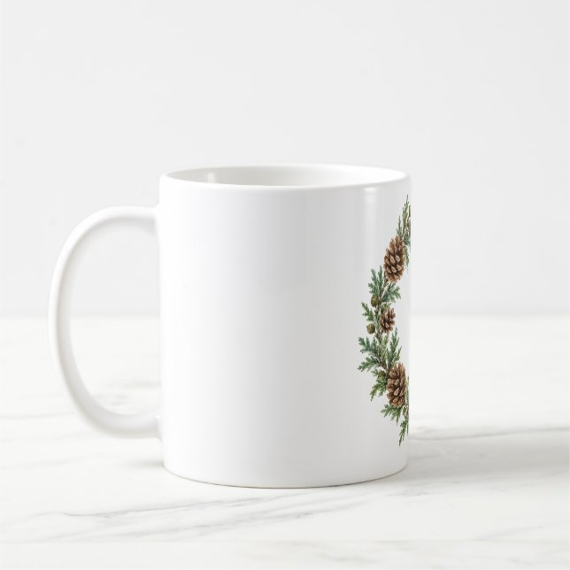 Talgroskaft och Cedar Gren Julkrans Kaffemugg (Vänster)