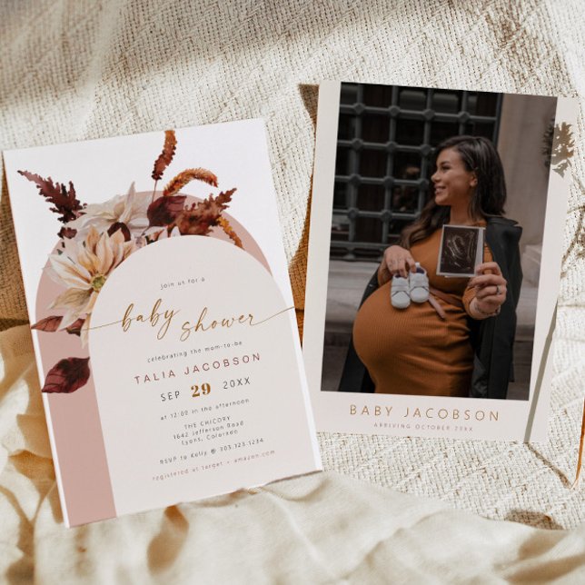 TALIA Bohemian Terracotta  Arch Baby Shower Inbjudningar (Skapare uppladdad)
