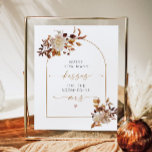 TALIA Boho Fall Hur många Kisses-Möhippa Poster<br><div class="desc">Den här kissen för möhippans speltecken innehåller en bohemisk båge,  blommigtar med vattenfärgad jordton och ett handskrivet elegant med roligten terracotta accent färg. Den här poster är perfekten som läggs till din boho eller faller firande.</div>