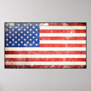 Tålig amerikansk Flagga Poster
