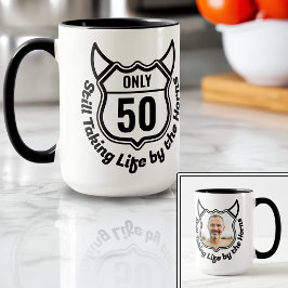 Tålig Anpassningsbar Milestone Birthday Emblem+Pho Mugg