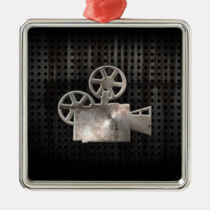 Tålig filmkamera julgransprydnad metall