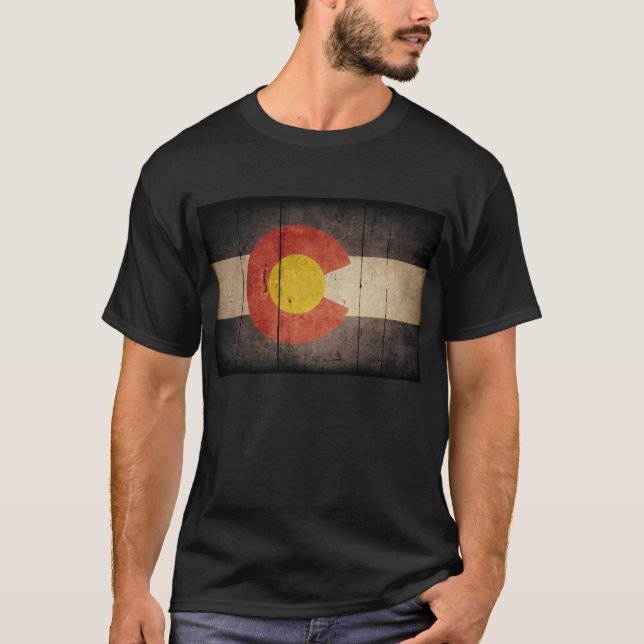 Tålig Flagga av trä Colorado Tee Shirt (Framsida)