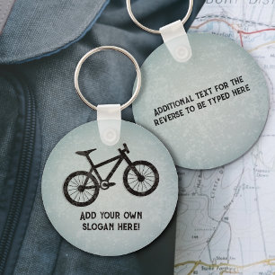 Tålig look Mountain Bike - din text front & back Nyckelring