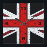 Tålig Union Jack Fyrkantig Klocka<br><div class="desc">Tålig Union Jack</div>