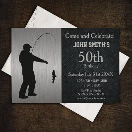 Tålig Vuxen Fiske efter födelsedag Inbjudningar