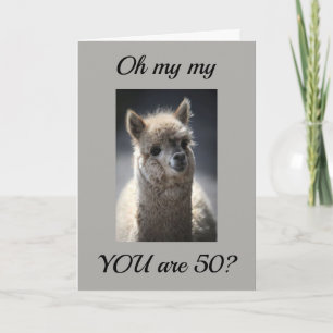 **TALING LLAMA** HÄLSNING" FÖR "50:e" BIRTHDAY Kort