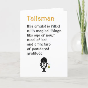 Talisman A Funny Tack Dikt Kort