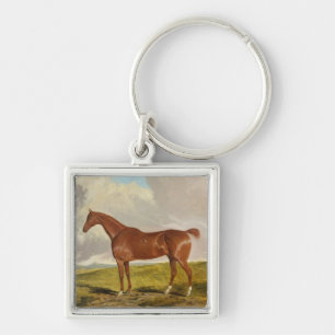 Talisman c.1840 fyrkantig silverfärgad nyckelring