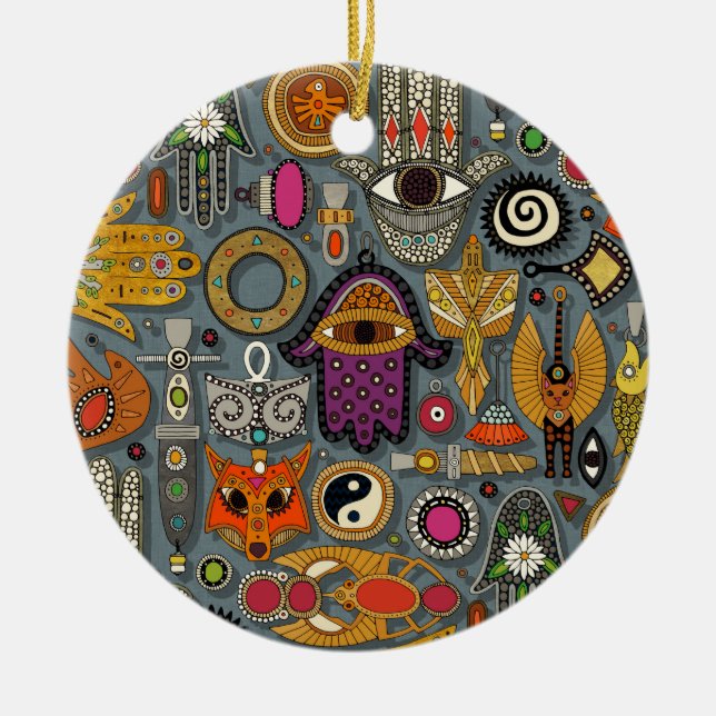talisman skiffer julgransprydnad keramik (Framsidan)