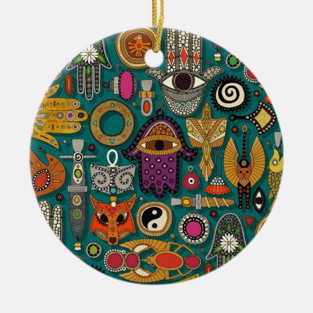 talisman viridans grön julgransprydnad keramik (Framsidan)