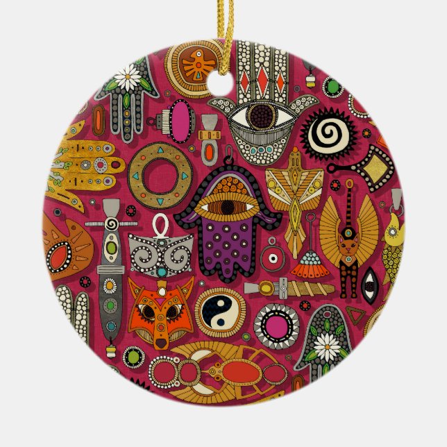 talismaner viva magenta julgransprydnad keramik (Framsidan)