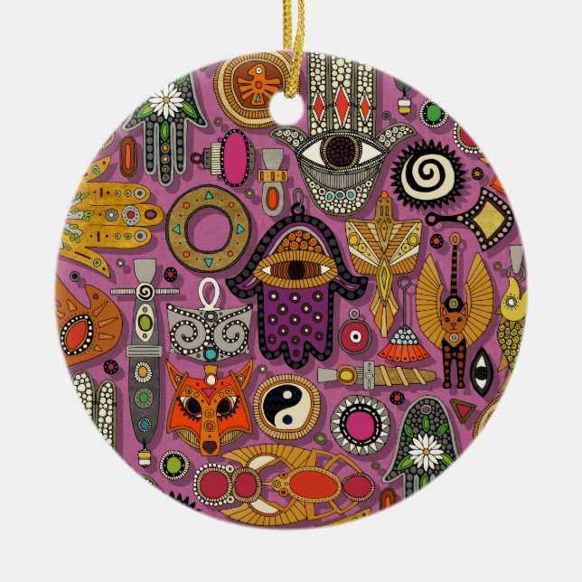 talismans peony julgransprydnad keramik (Framsidan)