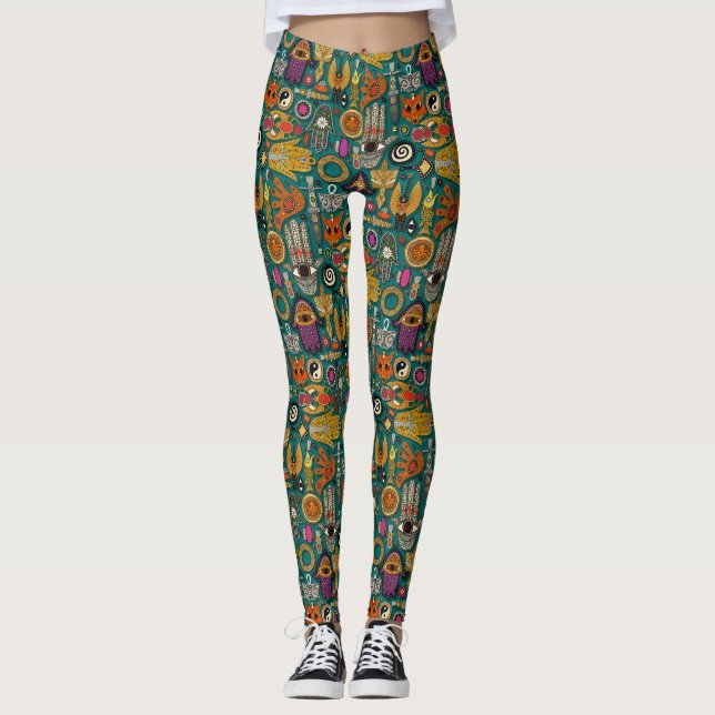 TALISMANS viridian grönt leggings (Framsida)