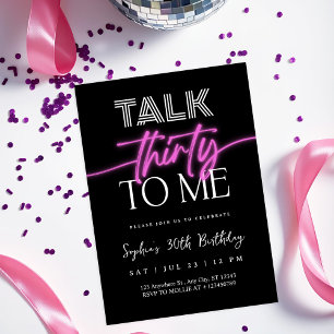 Talk 30 To Me 30-årsfirande Inbjudningar