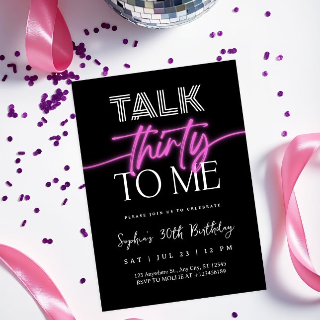 Talk 30 To Me 30-årsfirande Inbjudningar (Skapare uppladdad)