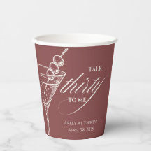 Talk 30 to me Minimalist Martini 30th Birthday 