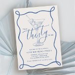 Talk 30 To Me Whimsical Doodle Art 30th Birthday Inbjudningar<br><div class="desc">Celebrate your big milestone in whimsical style with this fun Talk 30 To Me birthday party invitation. It features a handdrawn martini in a tall stemmed cocktail glass. A playful blue doodle handdrawn border frames the casual text in trendy style. The same border is repeated on the back of the...</div>