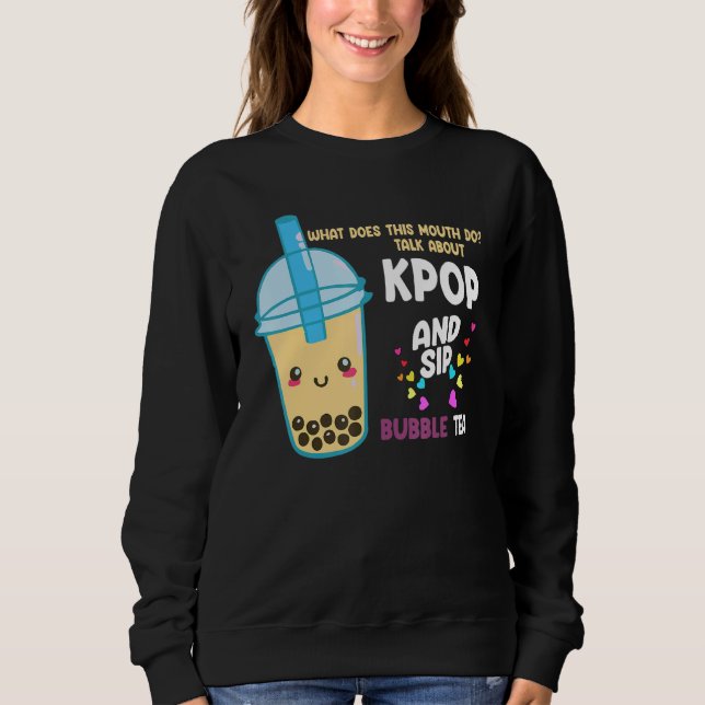 talk about kpop and sip bubble tea Kpop merch T Shirt (Framsida)