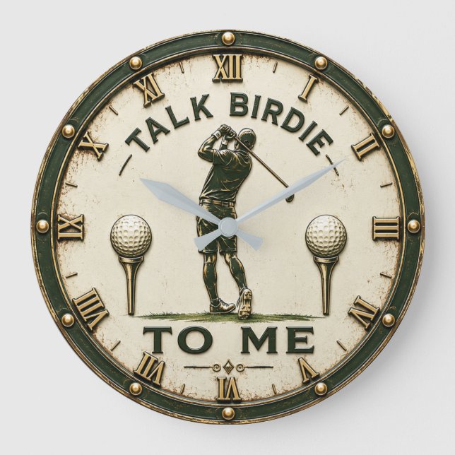 Talk Birdie to Me Golf Stor Klocka (Framsida)