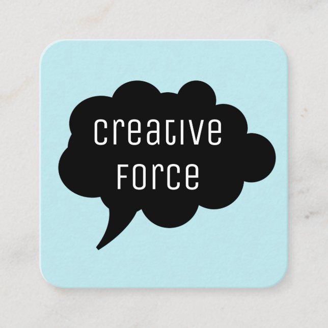 Talk Bubble/Black Fyrkantigt Visitkort (Framsida)