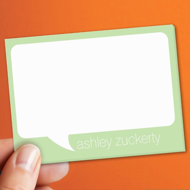 Talk Bubble Custom Name and PLOCKA-bakgrund färg Post-it Block (Custom Post It Notepad)
