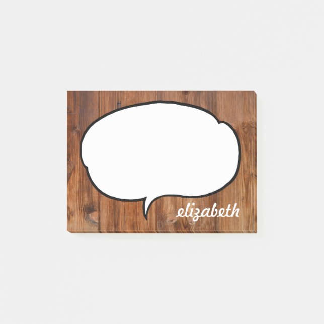 Talk Bubble Personlig Namn Post-it Block (Framsida)