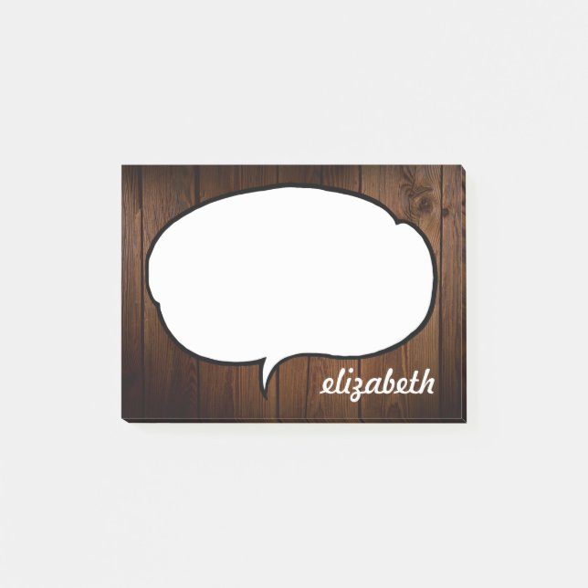 Talk Bubble Personlig Namn Post-it Block (Framsida)