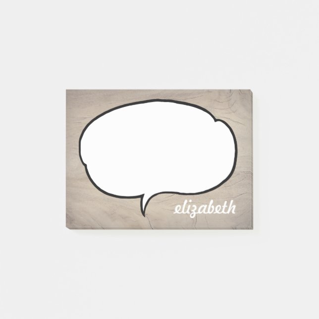 Talk Bubble Personlig Namn Post-it Block (Framsida)