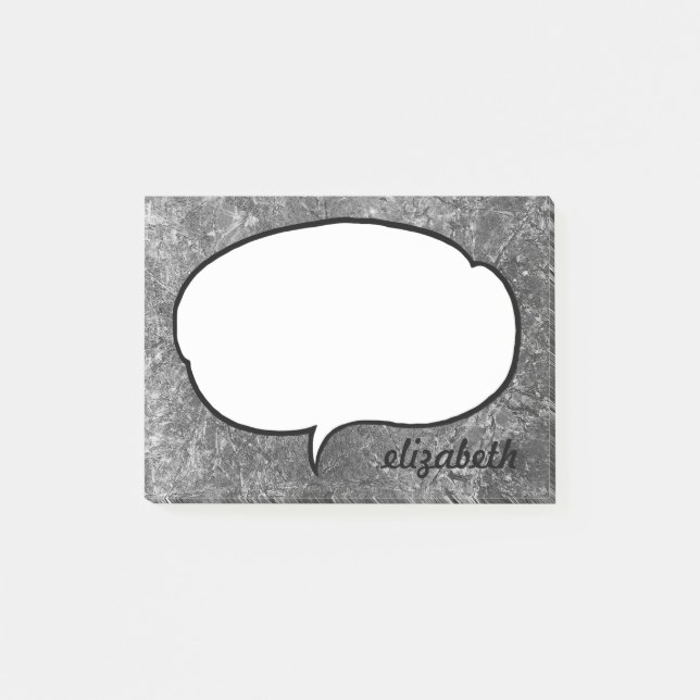 Talk Bubble Personlig Namn Post-it Block (Framsida)