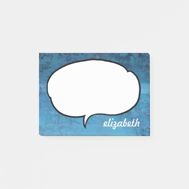 Talk Bubble Personlig Namn Post-it Block (Framsida)