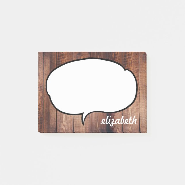Talk Bubble Personlig Namn Post-it Block (Framsida)