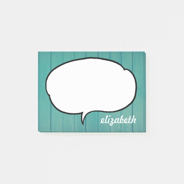Talk Bubble Personlig Namn Post-it Block (Framsida)