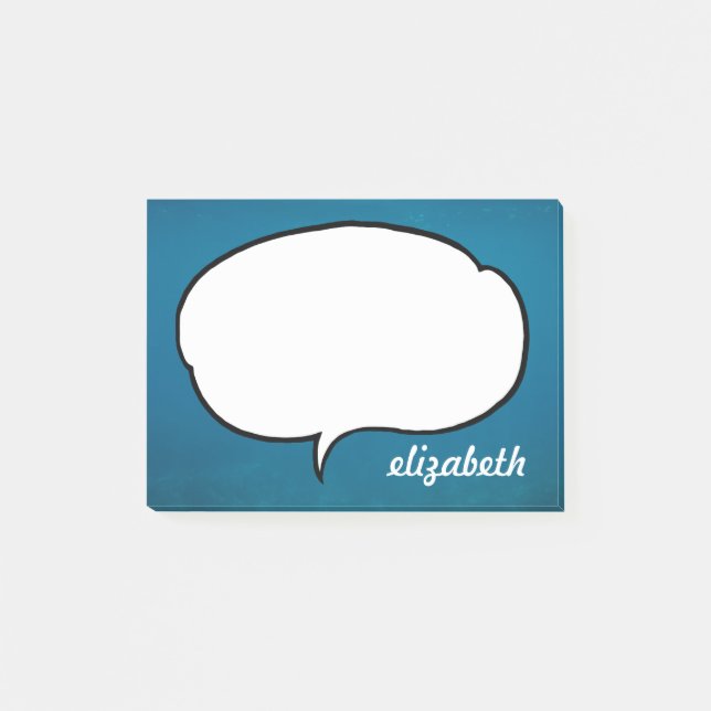 Talk Bubble Personlig Namn Post-it Block (Framsida)