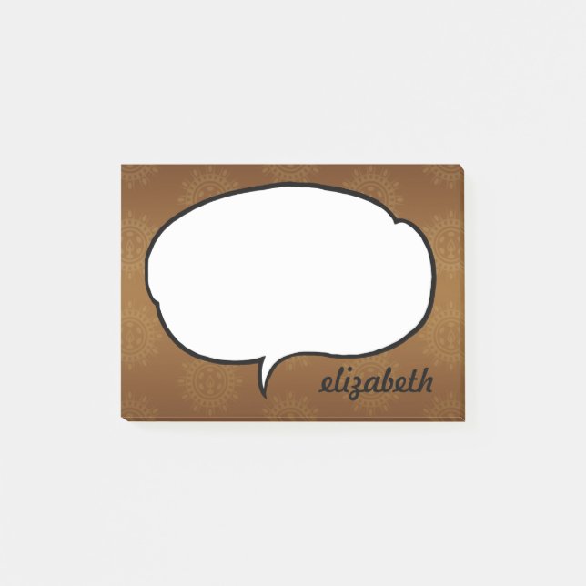 Talk Bubble Personlig Namn Post-it Block (Framsida)