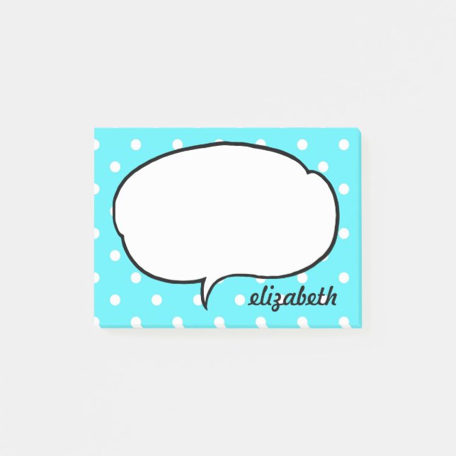 Talk Bubble Personlig Namn Post-it Block (Framsida)