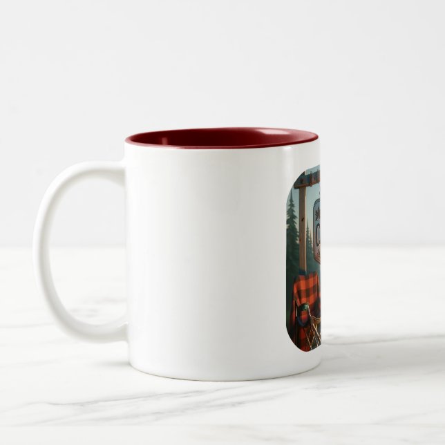 Talk Camping to Me – Campsite Adventure Coffee Mug Två-Tonad Mugg (Vänster)