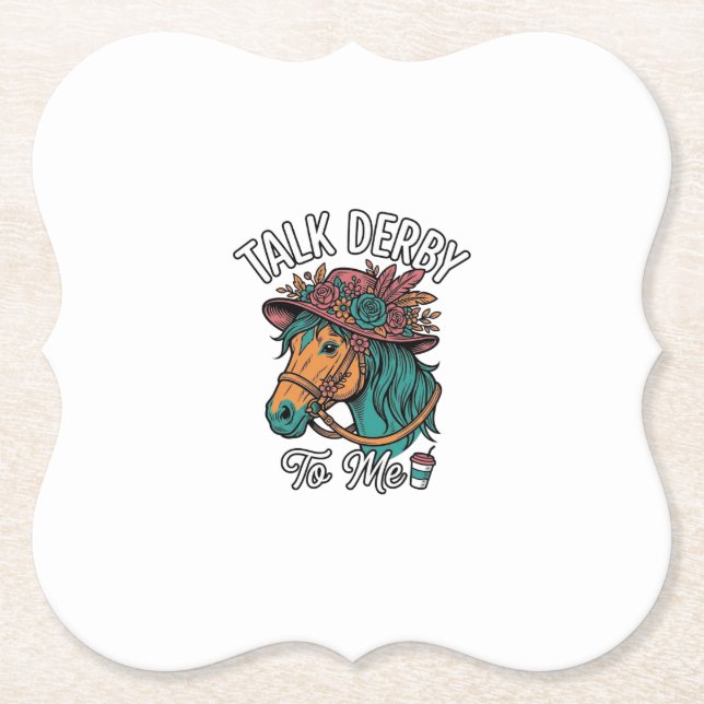 Talk Derby Häst Vintage Gravyr Design Underlägg Papper (Framsida)