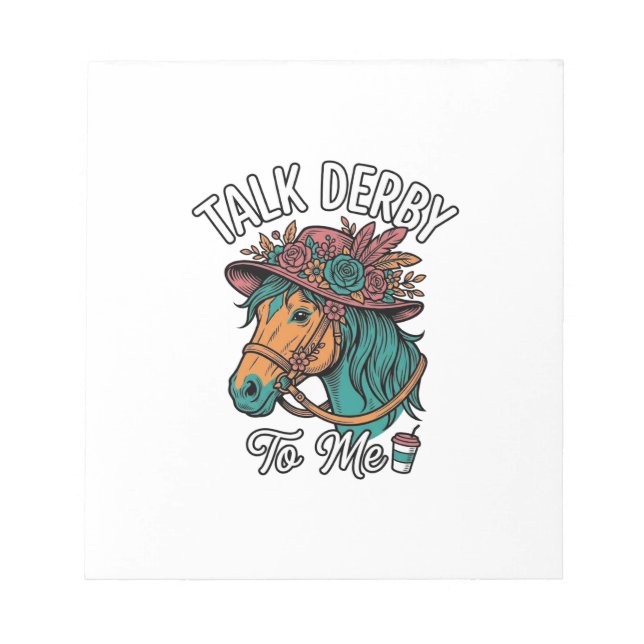 Talk Derby Horse Vintage Gravyr Design Anteckningsblock (Framsida)