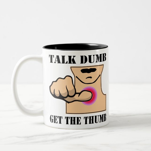 Talk Dumb Hämta tummen #USAPatriotGraphics © Två-Tonad Mugg (Vänster)