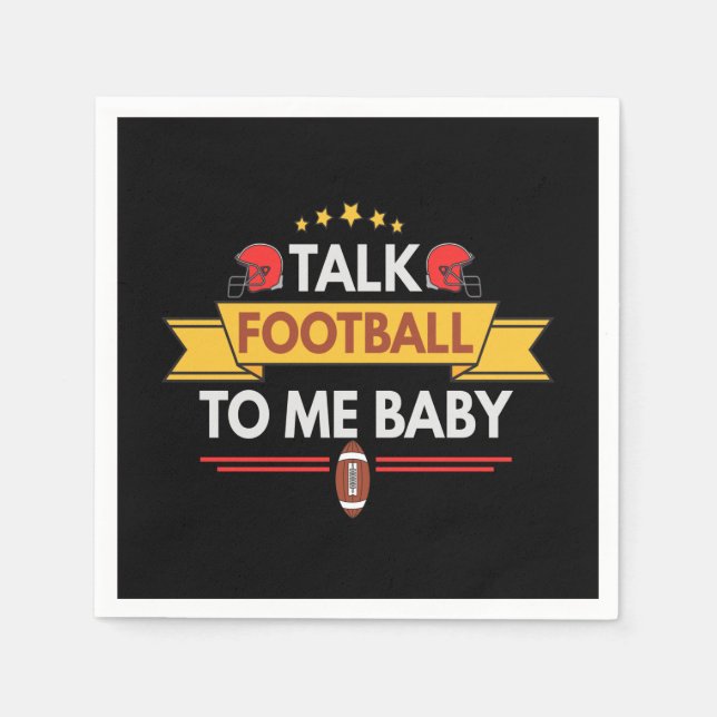Talk Football To me Baby Funny Fantasy Football Pappersservett (Framsidan)