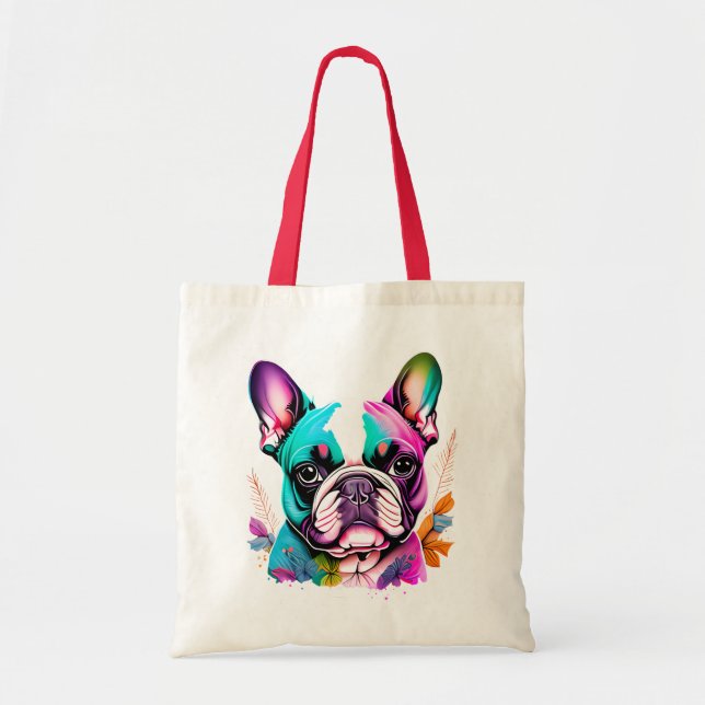 Talk Frenchie to me tote bag Tygkasse (Framsidan)