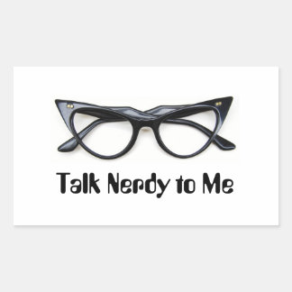 Talk Nerdy + Glass Rektangulärt Klistermärke
